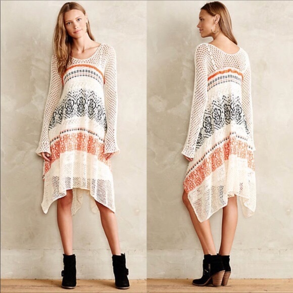 Anthropologie Dresses & Skirts - Anthro Sleeping on Snow Risen Sun crochet dress XS